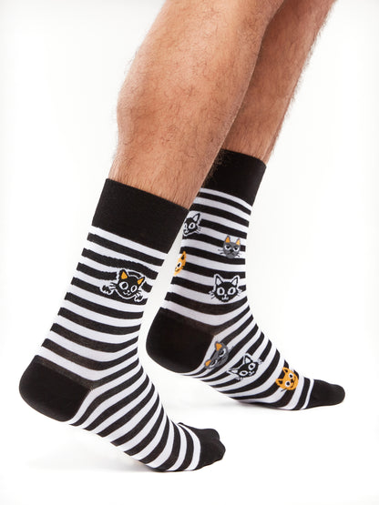 Regular Socks Cats & Stripes