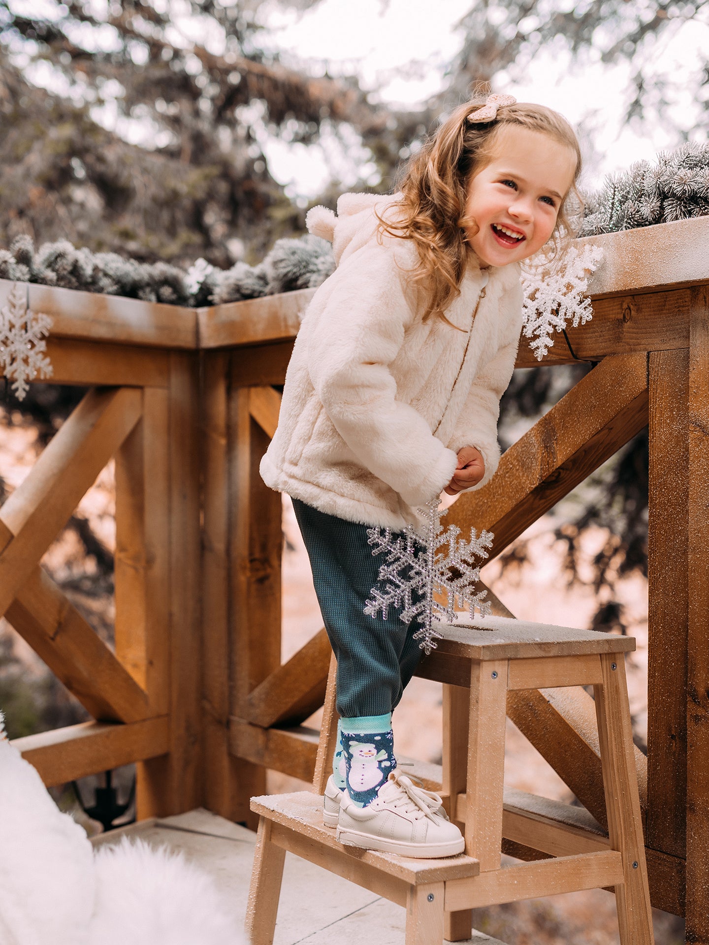 Kids' Warm Socks Joyful Snowman