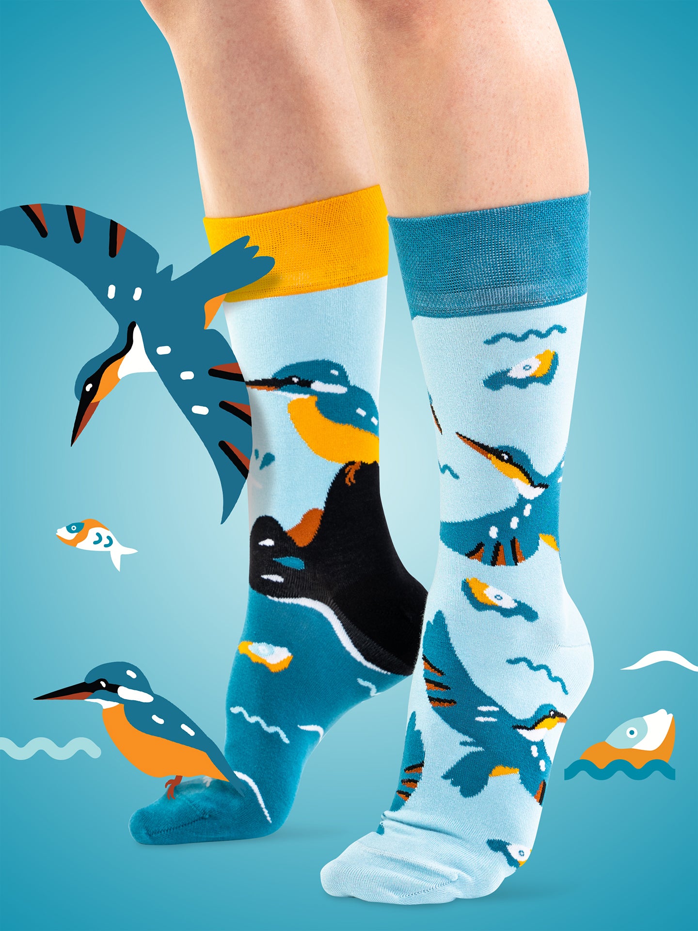 Bamboo Regular Socks Kingfisher Bird