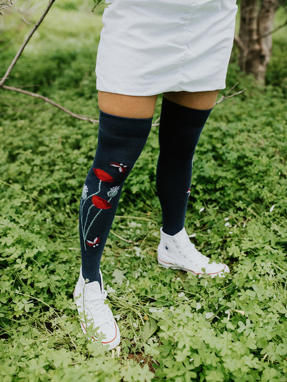 Over the Knee Socks Ladybugs & Poppy Flowers