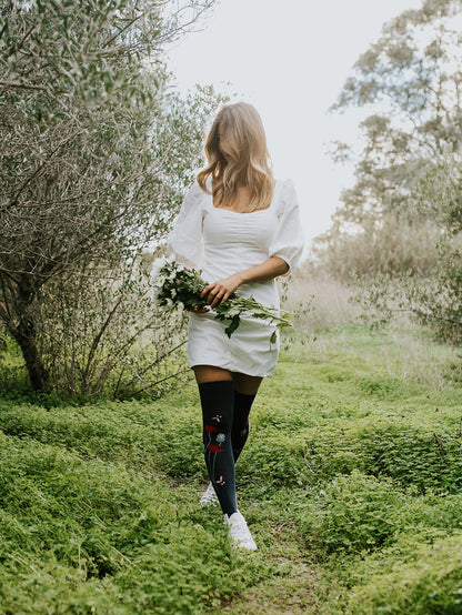 Over the Knee Socks Ladybugs & Poppy Flowers