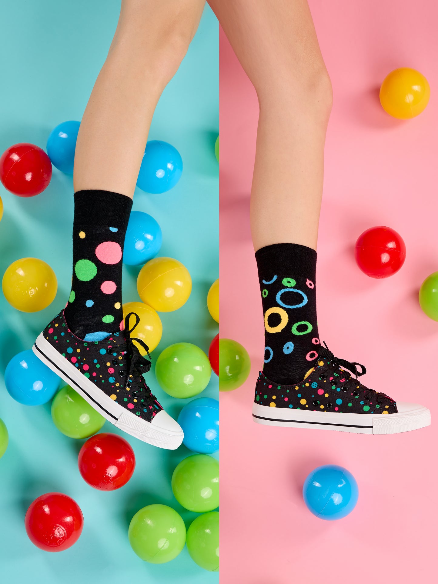 Canvas Shoes Neon Dots