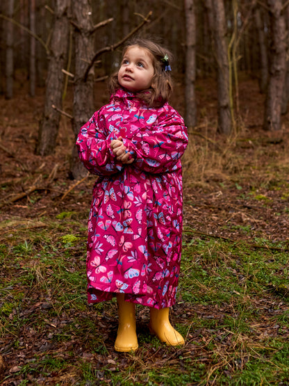 Kids' Raincoat Pink Butterflies