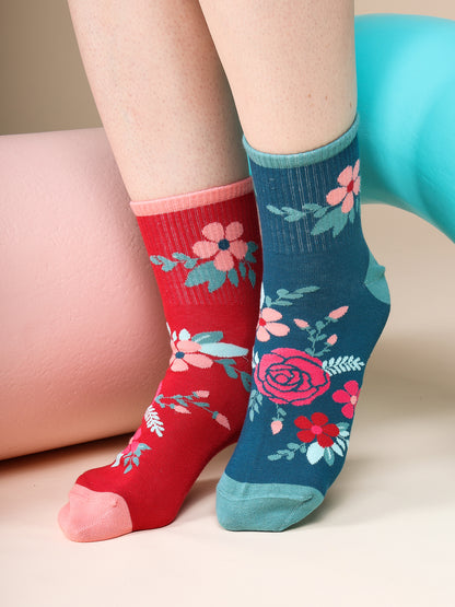 Crew Socks Rosehip Flowers