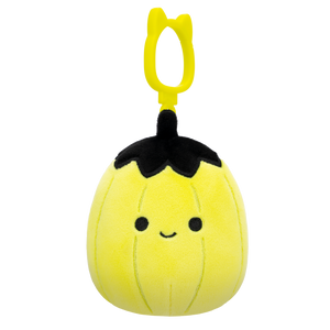 Squishmallows Clip-On Walt the Neon Lime Green Pumpkin with Black Top, 9 cm