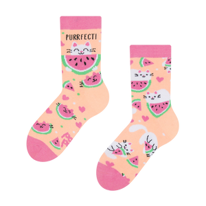 Kids' Socks Watermelon Cat