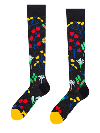 Knee High Socks Aquarelle Flowers