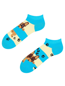 Ankle Socks Dogs & Stripes