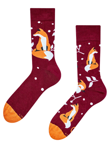 Bamboo Regular Socks Fox & Leaves