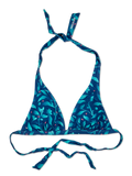 Triangle Bikini Top Turquoise Flowers