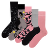 Regular Socks 5-Pack Pink Cats