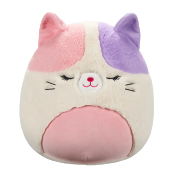 Squishmallows Fuzzamallows Nell the Pink and Purple Calico Cat, 30 cm