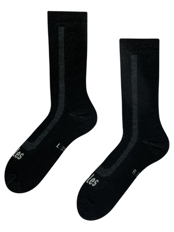Black Merino wool terry socks