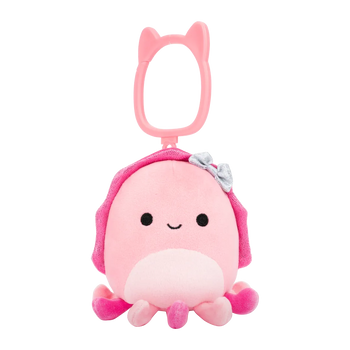 Squishmallows Clip-On Auggie the Cuttlefish with Bow, 9 cm