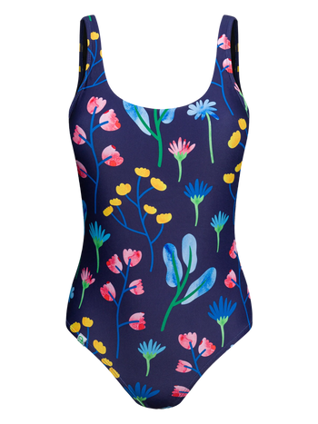 One-piece Swimsuit Aquarelle Flowers