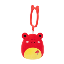 Squishmallows Clip-On Obu the Red Tropical Frog with Mushroom Embroidery, 9 cm