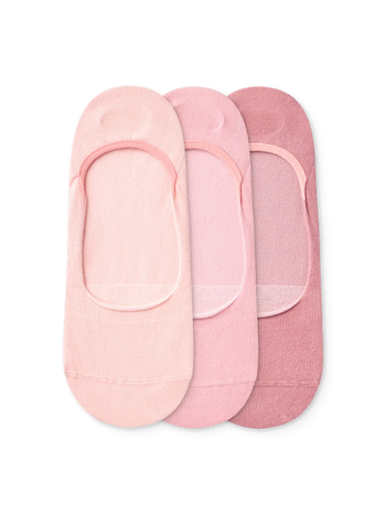 Powder Pink Cotton No Show Socks 3-pack