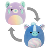 Squishmallows Flip-A-Mallows Lexis the Purple Red Panda/Romano the Blue Hippocampus, 13 cm