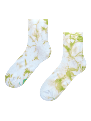 Lime Tie-dyed Crew Socks