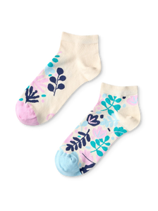 Ankle Socks Turquoise Leaves