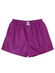 Blue & Magenta Men's Pattern Boxer Shorts