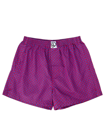 Blue & Magenta Men's Pattern Boxer Shorts