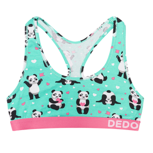 Women's Bralette Panda & Hearts