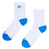 Ribbed Mid Calf Socks White Cyclist