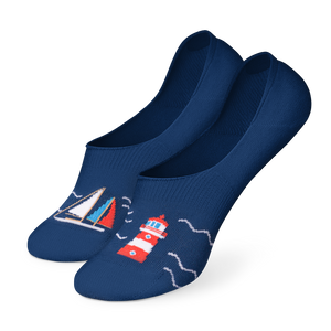 No Show Socks Lighthouse & Sailboats