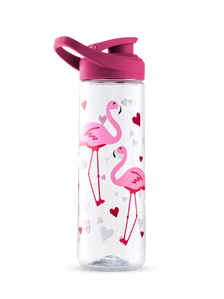 Water Bottle Flamingos & Hearts 700ml