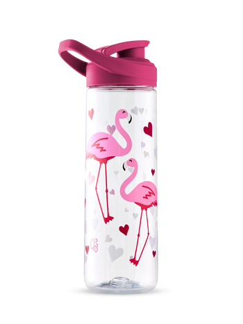 Water Bottle Flamingos & Hearts 700ml
