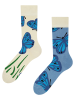 Bamboo Regular Socks Blue Butterfly