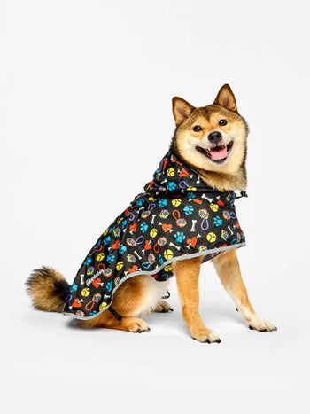 Dog Raincoat Hearts & Paws