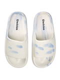 Beige & Light Blue Marble Women's Platform Slides