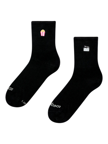 Ribbed Mid Calf Socks Movie Night