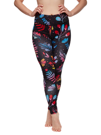 Gym Leggings Neon Flowers