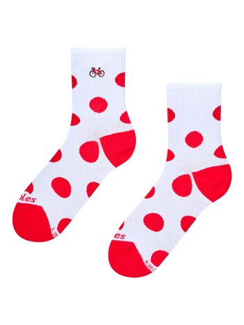 Ribbed Mid Calf Socks Polka Dot Cyclist