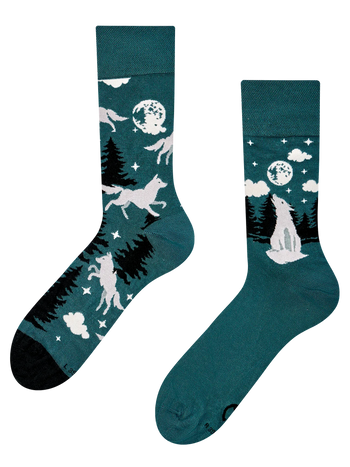 Bamboo Regular Socks Wolf & Moon
