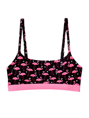 Women's Modal Bralette Flamingos & Hearts