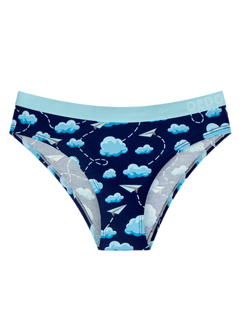 Women's Modal Briefs Paper Planes & Clouds