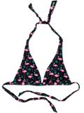 Triangle Bikini Top Flamingos & Leaves