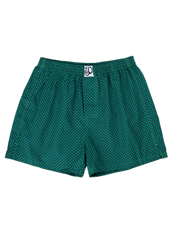 Blue & Green Men's Pattern Boxer Shorts