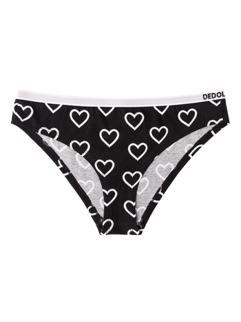 Women's Briefs Black & White Hearts