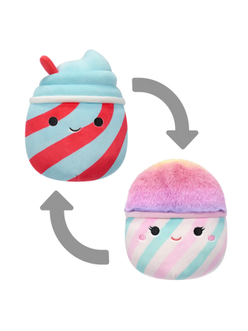 Squishmallows Flip-A-Mallow Tucker the Slushie/Bevin the Cotton Candy, 13 cm