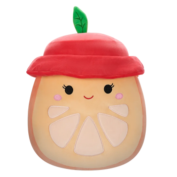 Squishmallows Celia the Orange Slice with Red Bucket Hat, 30 cm