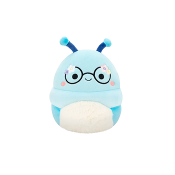 Squishmallows Cordelia the Blue Bookworm with Flowers on Glasses, 20 cm