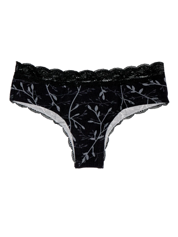 Women´s Lace Briefs Grey Leaves