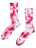 Burgundy Tie-dyed Regular Ribbed Socks
