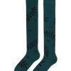 Over the Knee Socks Black Leaves