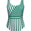 One-piece Swimsuit Green Stripes